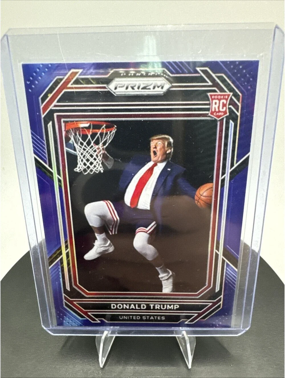 Donald Trump 93 Prizm Blue Basketball Design ~ MAGA ~ POTUS ~ DUNK SHOT Custom